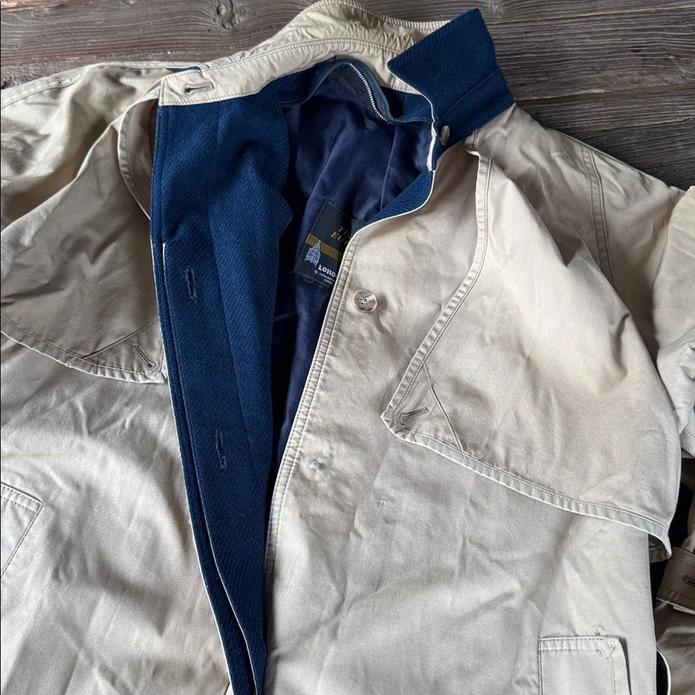 London Fog Tempo Europa vintage khaki mid length‎ trench coat 8P